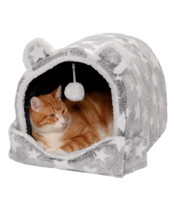 Fleece Snuggle Hideout Pet Bed - Fleece & Faux Fur
